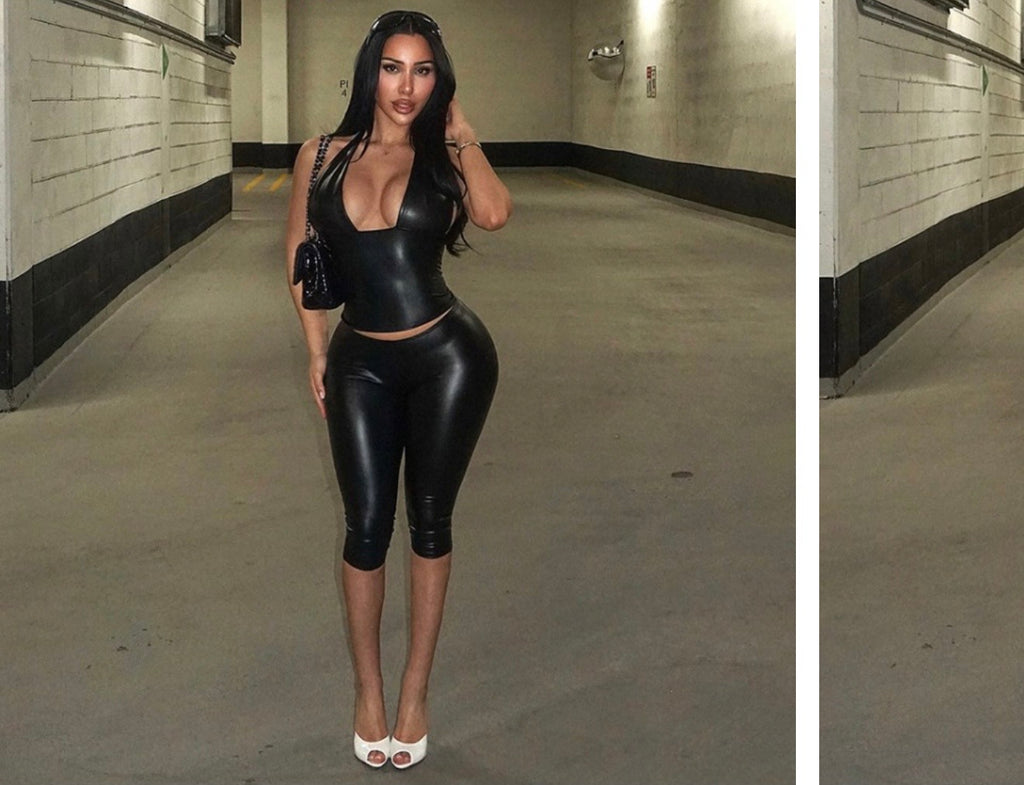 Black leather set