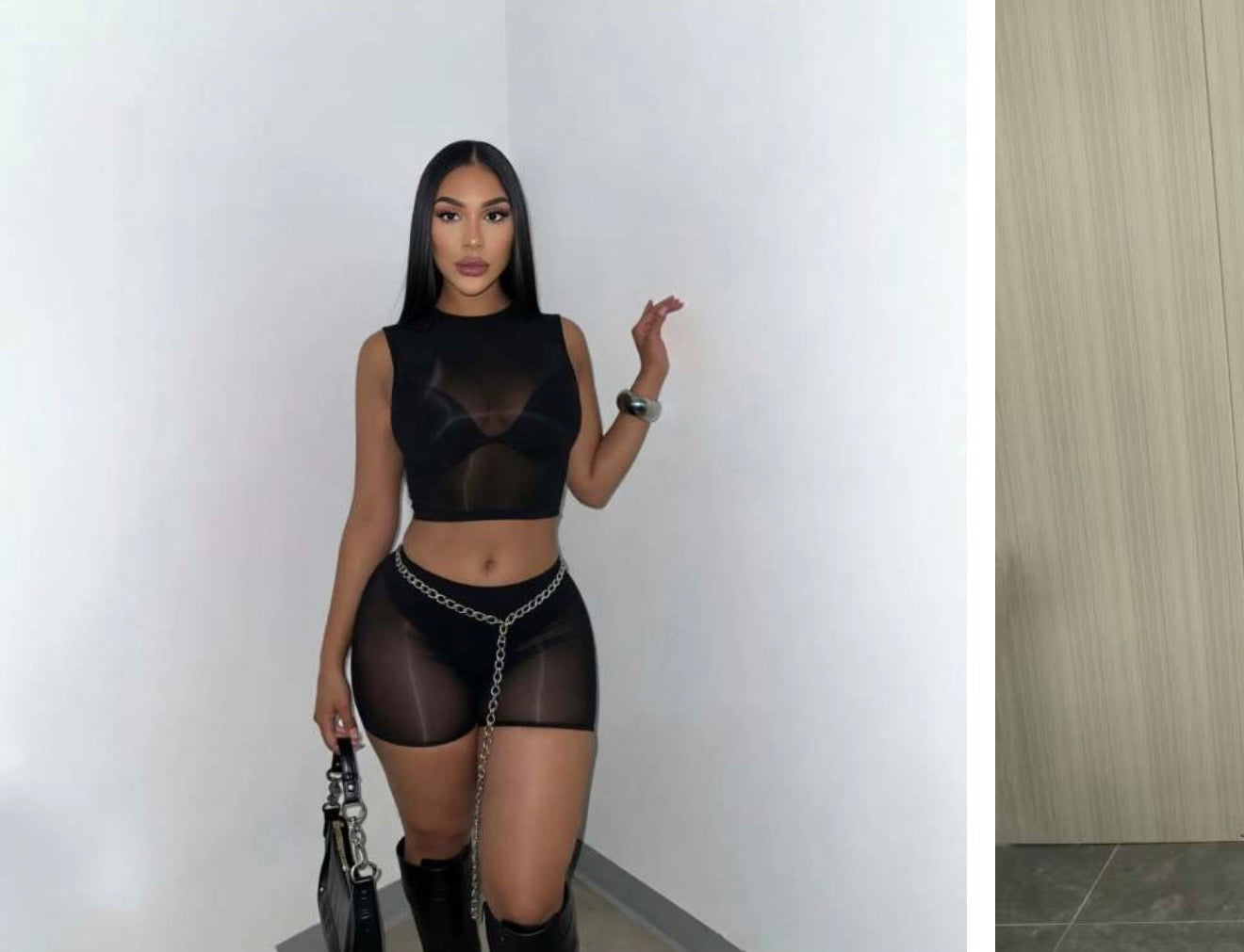 Black mesh set