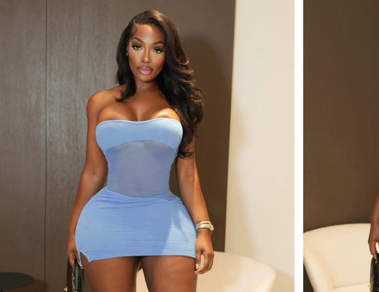 Sheer tube dress