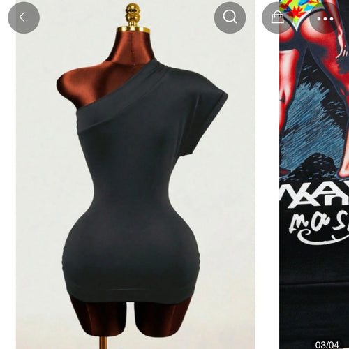 Graphic one shoulder dress